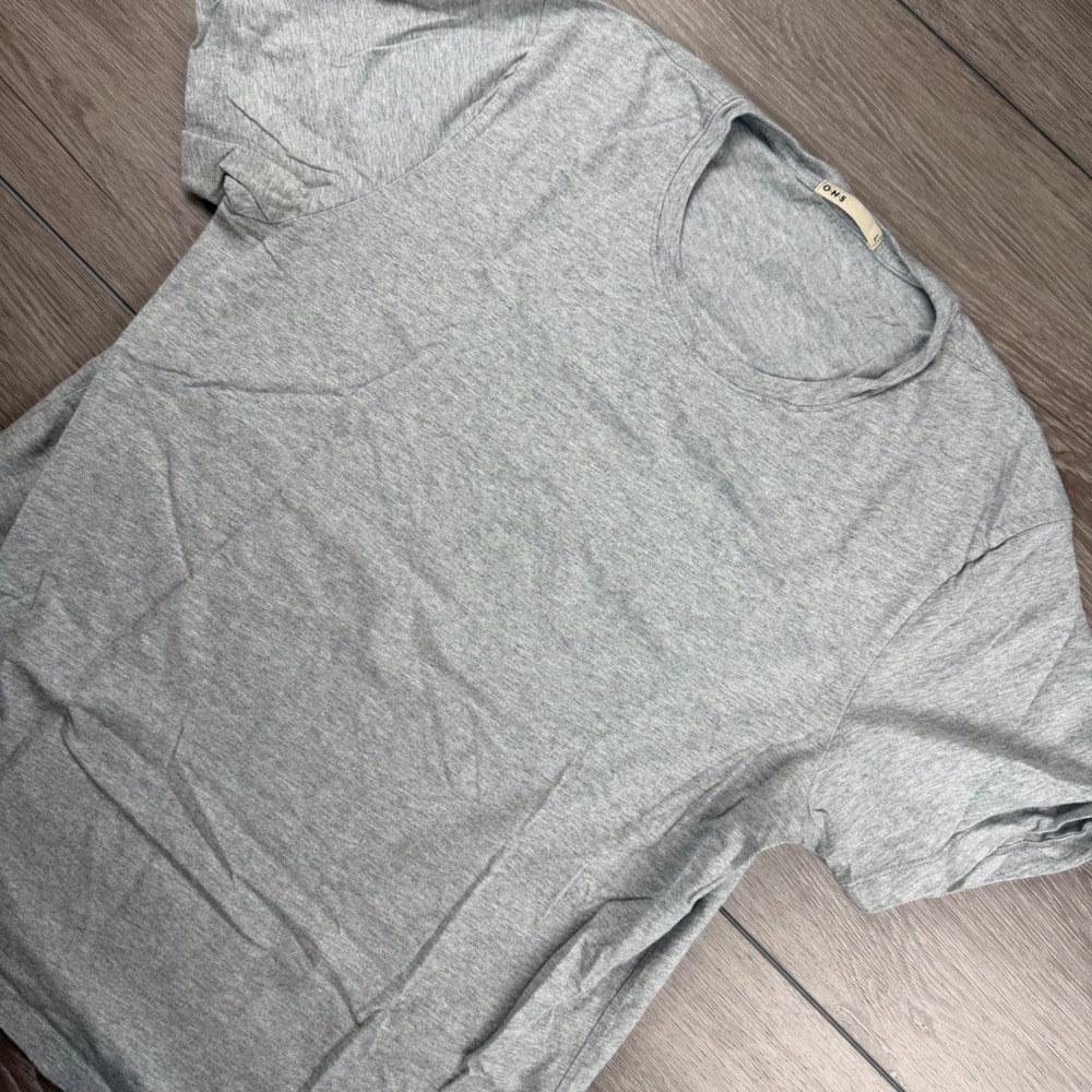 ONS Mens T-Shirt Short Sleeve Crew Neck Cotton Logo Gray Large